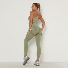 Load image into Gallery viewer, Seamless Women Gym Set Long Sleeve Top Belly Control High Waist Sport Leggings Gym Clothes Girls Tracksuit Sport Suit Sportwear