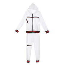 Load image into Gallery viewer, 2021 Autumn Women's Sportswear 2pcs Women's Hooded Long Sleeve Zip Crop Tops Long Pants Trousers Loose Casual Clothes Set