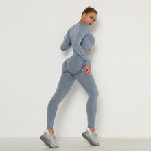 Load image into Gallery viewer, Seamless Women Gym Set Long Sleeve Top Belly Control High Waist Sport Leggings Gym Clothes Girls Tracksuit Sport Suit Sportwear