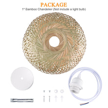 Load image into Gallery viewer, LemonBest Chinese Lighting Rattan Lamp Hand Made Bamboo Chandelier Retro Garden Restaurant Bedroom Cafe Bar Lounge