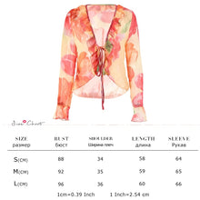 Load image into Gallery viewer, Tossy Fashion Boho Ruffle Blouse See-Through Lace V-Neck Tops For Women Long Sleeve Summer Shirt Party Beach Cropped Top 2021