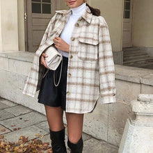 Load image into Gallery viewer, ZXQJ Vintage Women Soft Tweed Shirts 2021 Spring-Autumn Fashion Ladies Elegant Loose Blouses Streetwear Girls Oversize Outwear