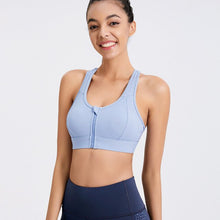 Load image into Gallery viewer, Sports Bra Women Fitness Yoga Bras Workout Zip Front Wireless Bras For Women Mesh Tank Crop Top Zipper Training Gym Tops Wear
