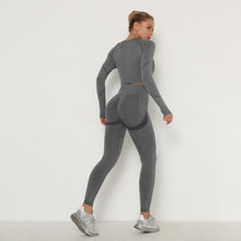 Load image into Gallery viewer, Seamless Women Gym Set Long Sleeve Top Belly Control High Waist Sport Leggings Gym Clothes Girls Tracksuit Sport Suit Sportwear