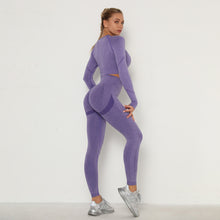 Load image into Gallery viewer, Seamless Women Gym Set Long Sleeve Top Belly Control High Waist Sport Leggings Gym Clothes Girls Tracksuit Sport Suit Sportwear