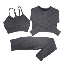 Load image into Gallery viewer, Seamless Women Gym Set Long Sleeve Top Belly Control High Waist Sport Leggings Gym Clothes Girls Tracksuit Sport Suit Sportwear