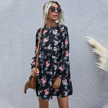 Load image into Gallery viewer, 2021 New Autumn Winter Fashion Floral Dress Women Casual Full Sleeve High Waist Loose Print Dress
