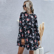 Load image into Gallery viewer, 2021 New Autumn Winter Fashion Floral Dress Women Casual Full Sleeve High Waist Loose Print Dress
