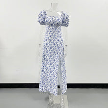 Load image into Gallery viewer, Glamm Lady Floral Print Casual Midi Sexy Party Dresses For Womens Strapless Autumn Summer Dress Club Bodycon Dress Puff Vestidos
