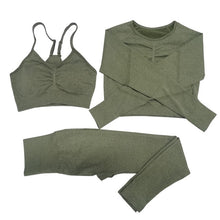 Load image into Gallery viewer, Seamless Women Gym Set Long Sleeve Top Belly Control High Waist Sport Leggings Gym Clothes Girls Tracksuit Sport Suit Sportwear
