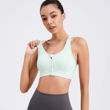 Load image into Gallery viewer, Sports Bra Women Fitness Yoga Bras Workout Zip Front Wireless Bras For Women Mesh Tank Crop Top Zipper Training Gym Tops Wear

