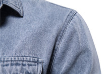 Load image into Gallery viewer, AIOPESON 100% Cotton Denim Jackets Men Casual Solid Color Pocket Thin Jacket for Men Style Spring High Quality Men Clothing
