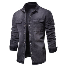 Load image into Gallery viewer, AIOPESON 100% Cotton Denim Jackets Men Casual Solid Color Pocket Thin Jacket for Men Style Spring High Quality Men Clothing

