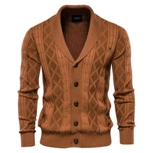 Load image into Gallery viewer, AIOPESON Cotton Argyle Cardigan Men Casual Single Breasted Solid Color Business Mens Cardigans New Winter Fashion Sweater Man
