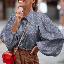 Load image into Gallery viewer, Celmia Women White Shirts 2021 Autumn Polka Dot Shirt Button Loose Long Lantern Sleeve Lapel Elegant Office Ladies Stylish Tops
