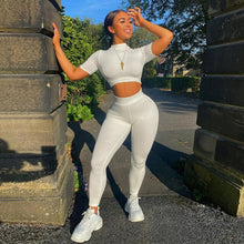 Load image into Gallery viewer, Cutubly 2 Piece Matching Sets Spring Summer Women Two Piece Set For Women Short Sleeve Solid Skinny Sexy Streetwear Outfit Set
