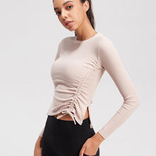 Load image into Gallery viewer, Gym Sport Shirt Women Quick Dry Sport Shirts Solid High Elastic Workout Fitness Yoga Top Running Breathable Long sleeve T-Shirts
