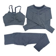 Load image into Gallery viewer, Seamless Women Gym Set Long Sleeve Top Belly Control High Waist Sport Leggings Gym Clothes Girls Tracksuit Sport Suit Sportwear
