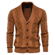 Load image into Gallery viewer, AIOPESON Cotton Argyle Cardigan Men Casual Single Breasted Solid Color Business Mens Cardigans New Winter Fashion Sweater Man
