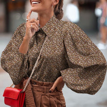 Load image into Gallery viewer, Celmia Women White Shirts 2021 Autumn Polka Dot Shirt Button Loose Long Lantern Sleeve Lapel Elegant Office Ladies Stylish Tops
