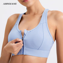 Load image into Gallery viewer, Sports Bra Women Fitness Yoga Bras Workout Zip Front Wireless Bras For Women Mesh Tank Crop Top Zipper Training Gym Tops Wear
