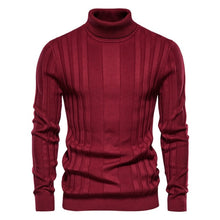 Load image into Gallery viewer, AIOPESON Winter Slim Fit Warm Pullovers Turtleneck Sweater Men Quality Knitted Striped Mens Sweaters Pull Men
