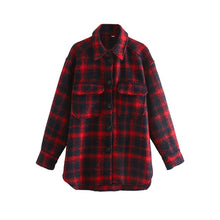 Load image into Gallery viewer, ZXQJ Vintage Women Soft Tweed Shirts 2021 Spring-Autumn Fashion Ladies Elegant Loose Blouses Streetwear Girls Oversize Outwear
