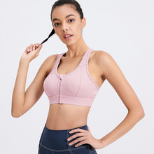 Load image into Gallery viewer, Sports Bra Women Fitness Yoga Bras Workout Zip Front Wireless Bras For Women Mesh Tank Crop Top Zipper Training Gym Tops Wear
