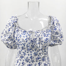 Load image into Gallery viewer, Glamm Lady Floral Print Casual Midi Sexy Party Dresses For Womens Strapless Autumn Summer Dress Club Bodycon Dress Puff Vestidos

