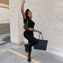 Load image into Gallery viewer, Cutubly 2 Piece Matching Sets Spring Summer Women Two Piece Set For Women Short Sleeve Solid Skinny Sexy Streetwear Outfit Set
