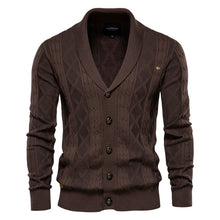 Load image into Gallery viewer, AIOPESON Cotton Argyle Cardigan Men Casual Single Breasted Solid Color Business Mens Cardigans New Winter Fashion Sweater Man

