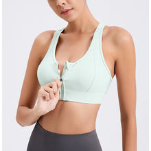 Load image into Gallery viewer, Sports Bra Women Fitness Yoga Bras Workout Zip Front Wireless Bras For Women Mesh Tank Crop Top Zipper Training Gym Tops Wear

