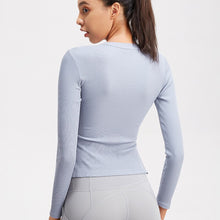 Load image into Gallery viewer, Gym Sport Shirt Women Quick Dry Sport Shirts Solid High Elastic Workout Fitness Yoga Top Running Breathable Long sleeve T-Shirts

