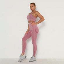 Load image into Gallery viewer, Seamless Women Gym Set Long Sleeve Top Belly Control High Waist Sport Leggings Gym Clothes Girls Tracksuit Sport Suit Sportwear
