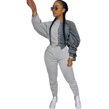 Load image into Gallery viewer, Cutubly Patchwork Color Two Piece Set Autumn Lace Up Women'S Set Long Sleeve Top And Jogger Trouser Pants Set Tracksuit Outfits
