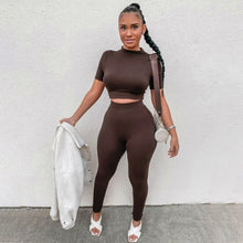 Load image into Gallery viewer, Cutubly 2 Piece Matching Sets Spring Summer Women Two Piece Set For Women Short Sleeve Solid Skinny Sexy Streetwear Outfit Set
