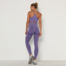 Load image into Gallery viewer, Seamless Women Gym Set Long Sleeve Top Belly Control High Waist Sport Leggings Gym Clothes Girls Tracksuit Sport Suit Sportwear
