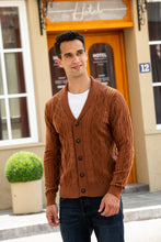 Load image into Gallery viewer, AIOPESON Cotton Argyle Cardigan Men Casual Single Breasted Solid Color Business Mens Cardigans New Winter Fashion Sweater Man
