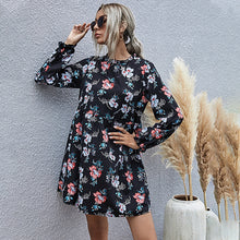 Load image into Gallery viewer, 2021 New Autumn Winter Fashion Floral Dress Women Casual Full Sleeve High Waist Loose Print Dress
