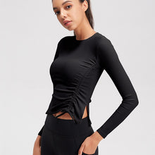 Load image into Gallery viewer, Gym Sport Shirt Women Quick Dry Sport Shirts Solid High Elastic Workout Fitness Yoga Top Running Breathable Long sleeve T-Shirts
