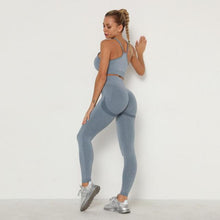 Load image into Gallery viewer, Seamless Women Gym Set Long Sleeve Top Belly Control High Waist Sport Leggings Gym Clothes Girls Tracksuit Sport Suit Sportwear
