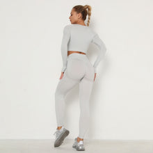 Load image into Gallery viewer, Seamless Women Gym Set Long Sleeve Top Belly Control High Waist Sport Leggings Gym Clothes Girls Tracksuit Sport Suit Sportwear
