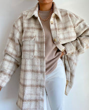 Load image into Gallery viewer, ZXQJ Vintage Women Soft Tweed Shirts 2021 Spring-Autumn Fashion Ladies Elegant Loose Blouses Streetwear Girls Oversize Outwear
