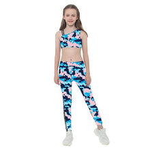 Load image into Gallery viewer, Camouflage Sports Suit 2 Piece Yoga Sets Running Gymnastics Dancewear Sleeveless Tank Crop Tops+Pants Sport Tracksuits for Girls

