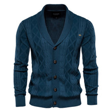 Load image into Gallery viewer, AIOPESON Cotton Argyle Cardigan Men Casual Single Breasted Solid Color Business Mens Cardigans New Winter Fashion Sweater Man
