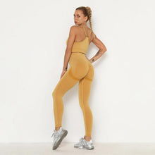 Load image into Gallery viewer, Seamless Women Gym Set Long Sleeve Top Belly Control High Waist Sport Leggings Gym Clothes Girls Tracksuit Sport Suit Sportwear
