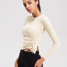 Load image into Gallery viewer, Gym Sport Shirt Women Quick Dry Sport Shirts Solid High Elastic Workout Fitness Yoga Top Running Breathable Long sleeve T-Shirts
